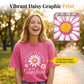 🔥🎁Nyhet 50 % RABATT🔥Unisex-T-shirt i lös passform med vintage-tvättat daisy-mönster