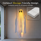 Halloween hängande gungande spöke med LED-ljus – väderbeständig & läskig – perfekt för trädgårdsdekoration 🎃👻