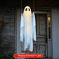 Halloween hängande gungande spöke med LED-ljus – väderbeständig & läskig – perfekt för trädgårdsdekoration 🎃👻