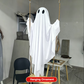 Halloween hängande gungande spöke med LED-ljus – väderbeständig & läskig – perfekt för trädgårdsdekoration 🎃👻