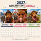 🐮2027 Highlandko Väggkalender – Rolig A4 Kalender för Hemmet | Designad av Isabel Kline🎨📆