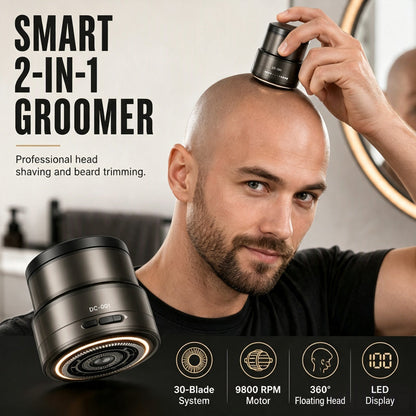 🪒Tidsbegränsad 50% rabatt!👨‍🦲 2-i-1 elektrisk rakapparat med display, rakar och trimmar skägg perfekt ✂️