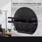 Väggmonterad nyckelhållare med hylla och krokar