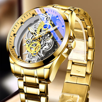 ⌚ 50 % RABATT NU! 💎 Lyxig skeleton herrklocka med synligt urverk & tourbillon-effekt – vattentät & självlysande 🌙