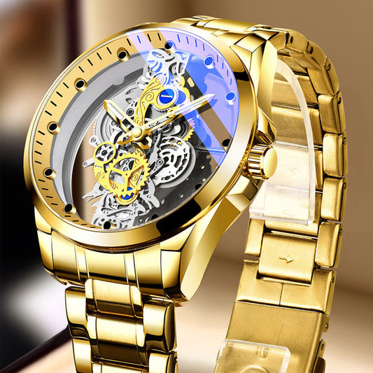 ⌚ 50 % RABATT NU! 💎 Lyxig skeleton herrklocka med synligt urverk & tourbillon-effekt – vattentät & självlysande 🌙
