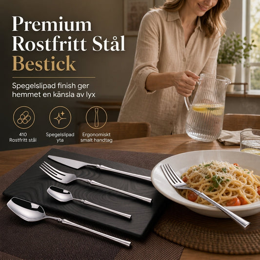 🍴 Bestickset i rostfritt stål – 24 delar