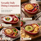 🍲 50 % RABATT NU! 🥣 Retro uppdelad ugnsform i keramik med handtag – håller maten skild & säkert från ugn till bord, mikrovågssäker ✨