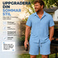 CASUAL STYLE✨Löst sittande kortärmad skjorta och shorts för herr, 2-delat set