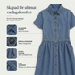 👗👖 Elegant avslappnad denimskjortklänning med fickor